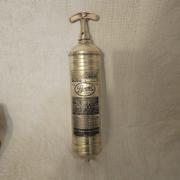 Antique Pyrene Brass Handpump Boat Auto Fire Extinguisher 13" Beautiful! - Picture 4 of 8